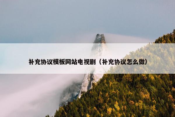 补充协议模板网站电视剧（补充协议怎么做）