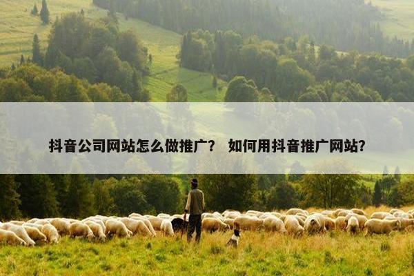 抖音公司网站怎么做推广？ 如何用抖音推广网站？