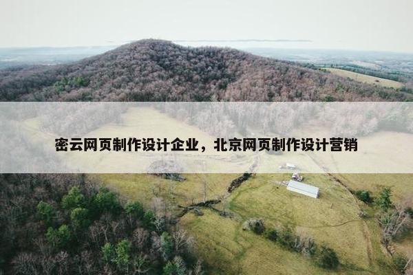 密云网页制作设计企业，北京网页制作设计营销