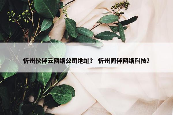 忻州伙伴云网络公司地址？ 忻州同伴网络科技？
