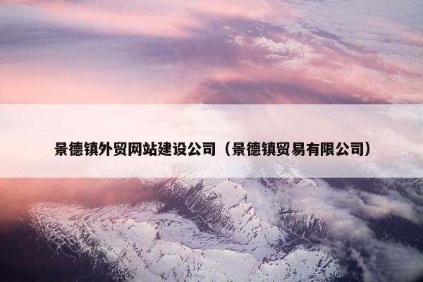 景德镇外贸网站建设公司（景德镇贸易有限公司）