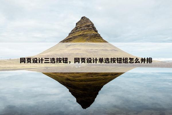 网页设计三选按钮，网页设计单选按钮组怎么并排