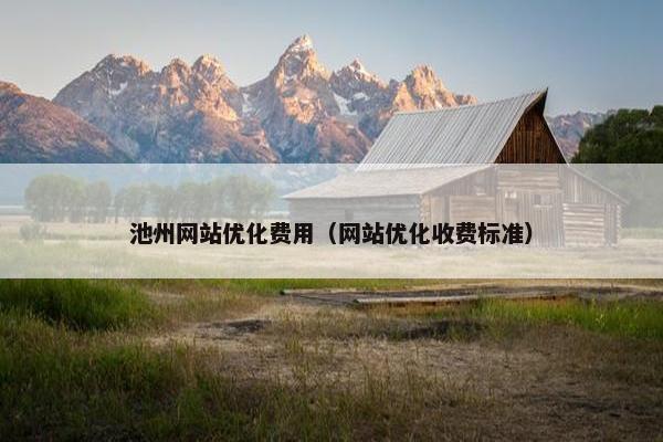 池州网站优化费用（网站优化收费标准）