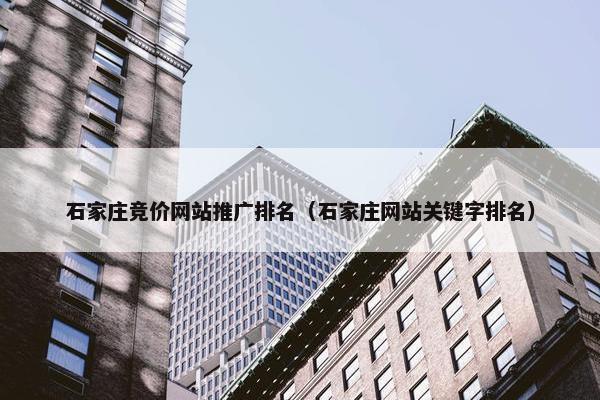 石家庄竞价网站推广排名（石家庄网站关键字排名）