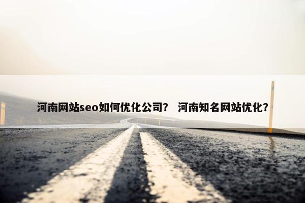 河南网站seo如何优化公司？ 河南知名网站优化？