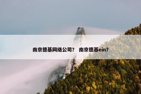 南京德基网络公司？ 南京德基ein？