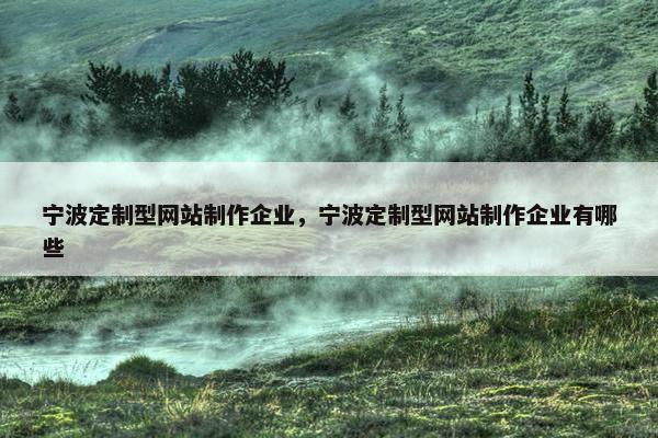 宁波定制型网站制作企业，宁波定制型网站制作企业有哪些