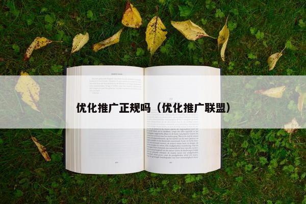 优化推广正规吗（优化推广联盟）