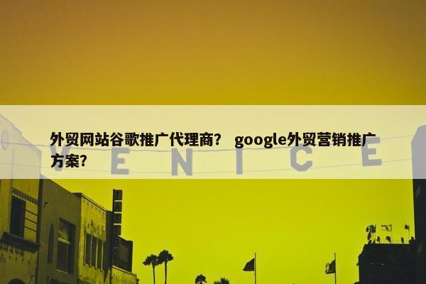 外贸网站谷歌推广代理商？ google外贸营销推广方案？