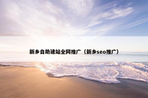 新乡自助建站全网推广（新乡seo推广）