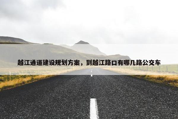 越江通道建设规划方案，到越江路口有哪几路公交车