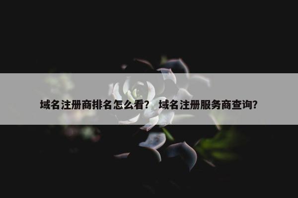 域名注册商排名怎么看？ 域名注册服务商查询？