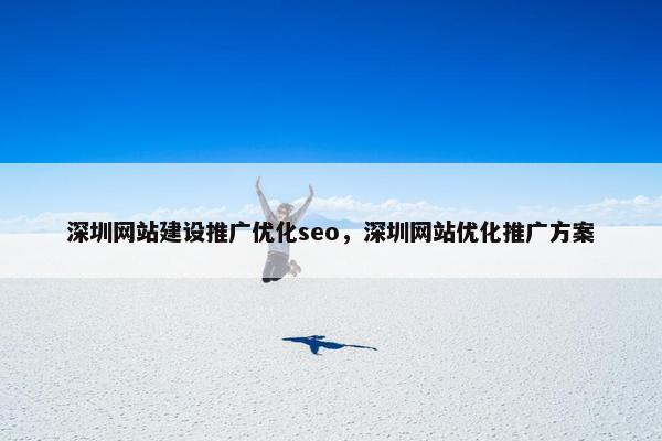 深圳网站建设推广优化seo，深圳网站优化推广方案
