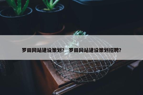 罗田网站建设策划？ 罗田网站建设策划招聘？