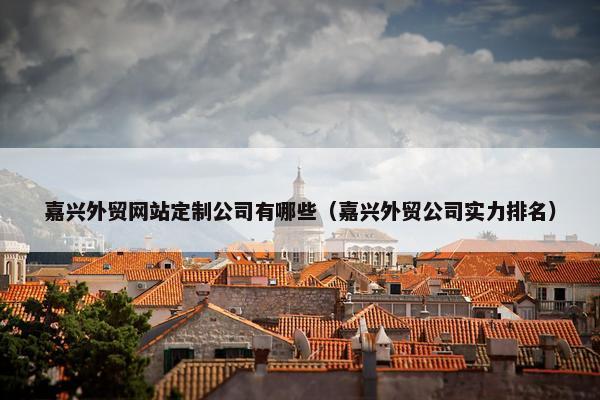 嘉兴外贸网站定制公司有哪些（嘉兴外贸公司实力排名）