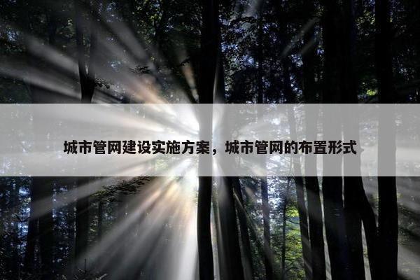 城市管网建设实施方案，城市管网的布置形式