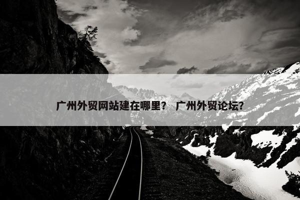 广州外贸网站建在哪里？ 广州外贸论坛？