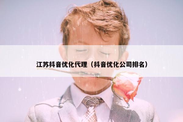 江苏抖音优化代理（抖音优化公司排名）