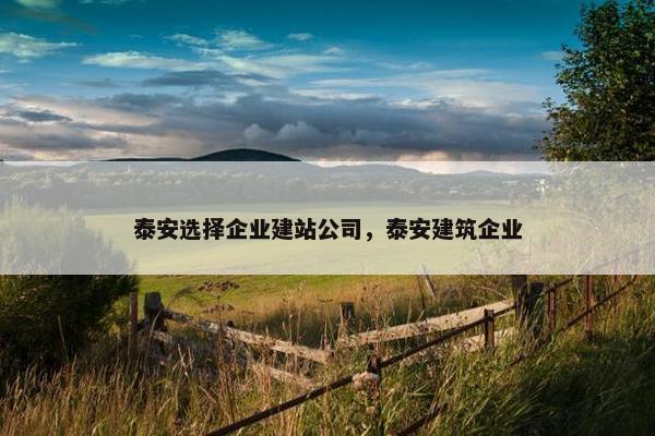 泰安选择企业建站公司，泰安建筑企业