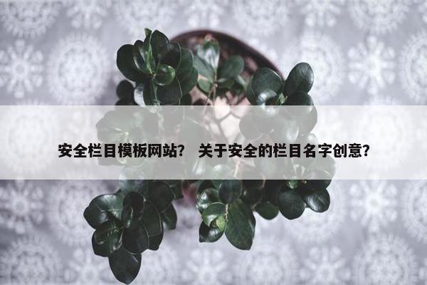 安全栏目模板网站？ 关于安全的栏目名字创意？