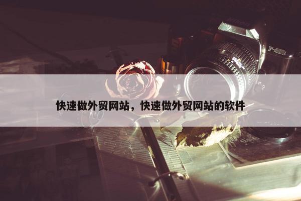 快速做外贸网站，快速做外贸网站的软件