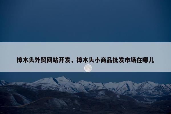 樟木头外贸网站开发，樟木头小商品批发市场在哪儿