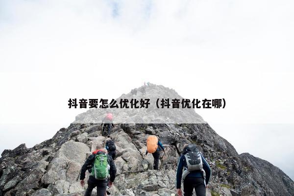 抖音要怎么优化好（抖音优化在哪）
