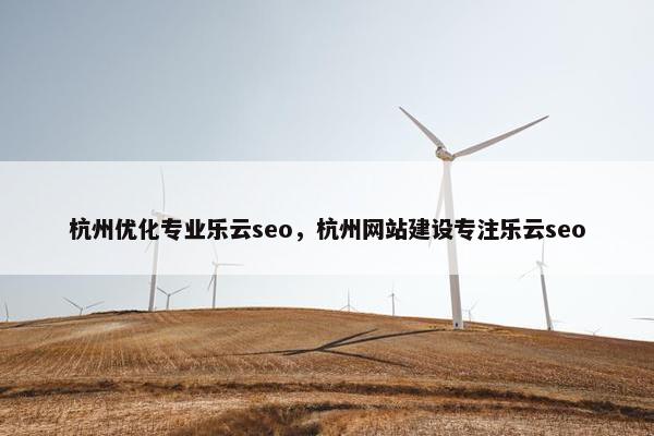 杭州优化专业乐云seo，杭州网站建设专注乐云seo