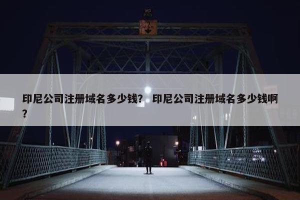 印尼公司注册域名多少钱？ 印尼公司注册域名多少钱啊？