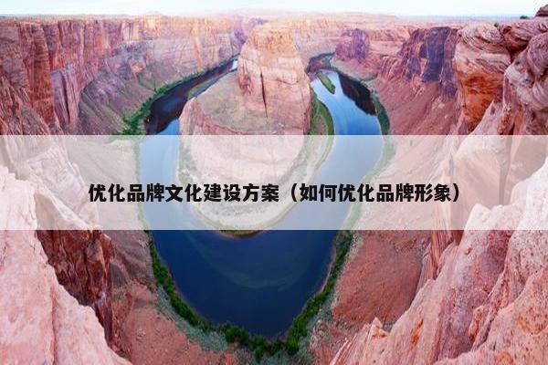 优化品牌文化建设方案（如何优化品牌形象）