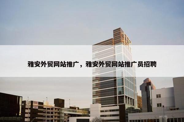 雅安外贸网站推广，雅安外贸网站推广员招聘