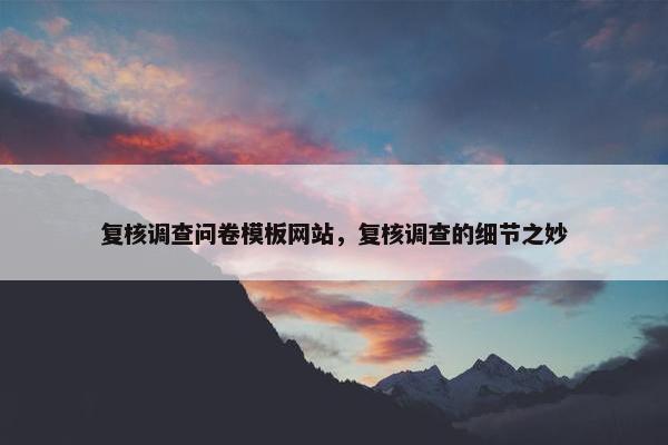 复核调查问卷模板网站，复核调查的细节之妙