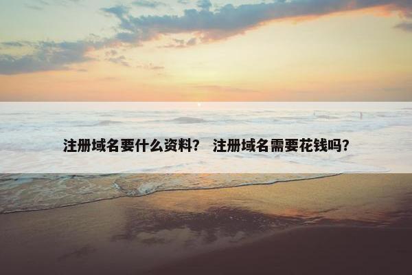 注册域名要什么资料？ 注册域名需要花钱吗？