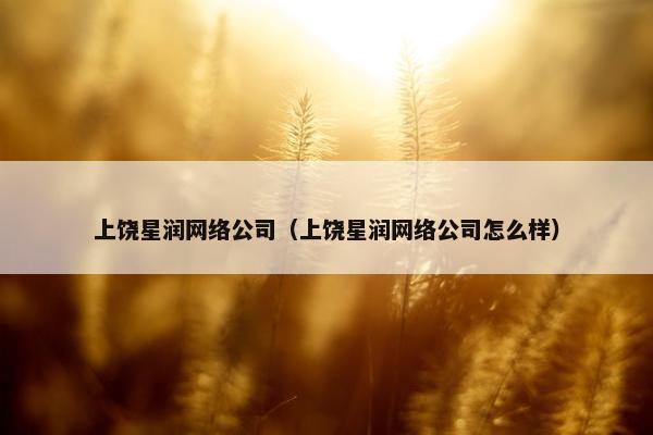 上饶星润网络公司（上饶星润网络公司怎么样）