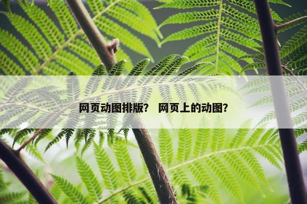 网页动图排版？ 网页上的动图？