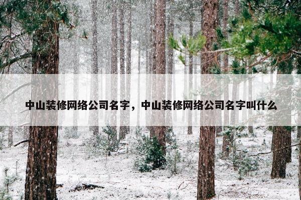 中山装修网络公司名字，中山装修网络公司名字叫什么