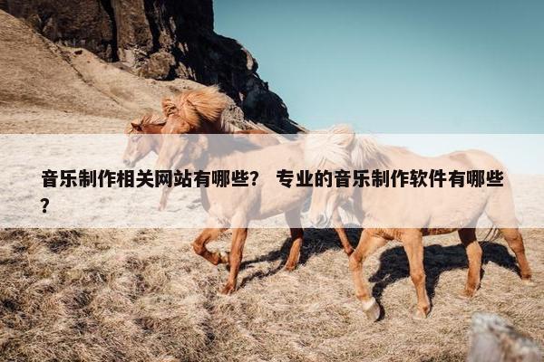 音乐制作相关网站有哪些？ 专业的音乐制作软件有哪些？
