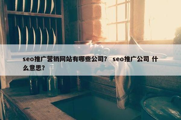 seo推广营销网站有哪些公司？ seo推广公司 什么意思？