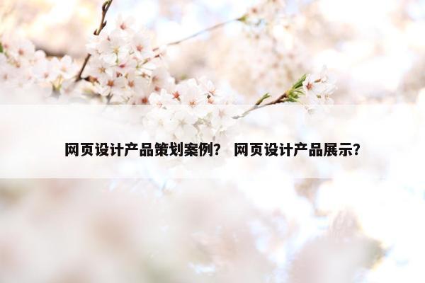 网页设计产品策划案例？ 网页设计产品展示？