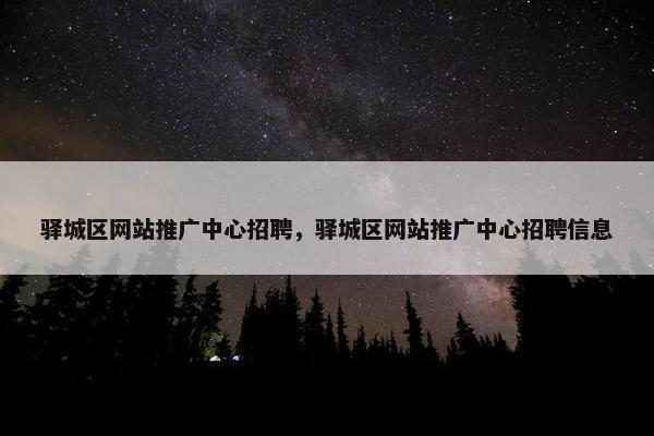 驿城区网站推广中心招聘，驿城区网站推广中心招聘信息