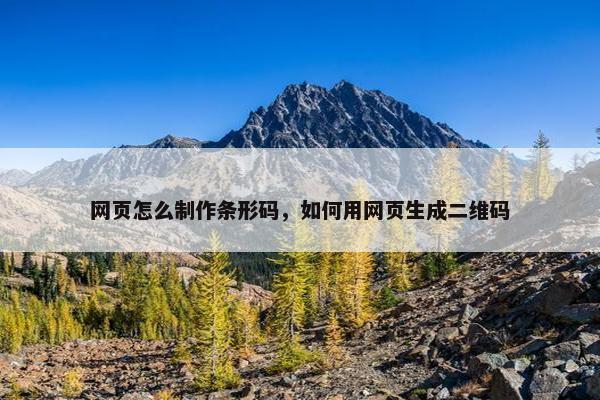 网页怎么制作条形码，如何用网页生成二维码