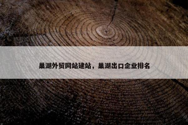 巢湖外贸网站建站，巢湖出口企业排名