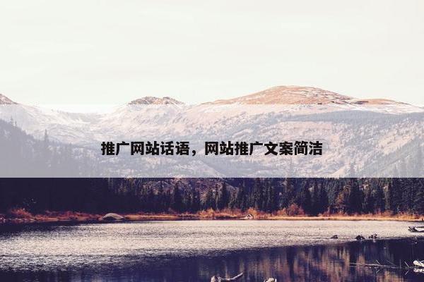 推广网站话语，网站推广文案简洁