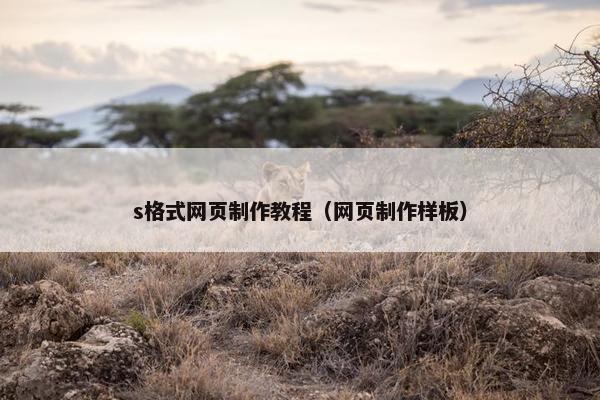s格式网页制作教程（网页制作样板）