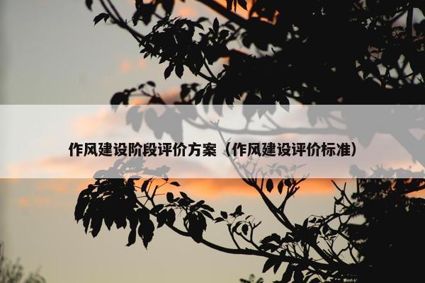 作风建设阶段评价方案（作风建设评价标准）