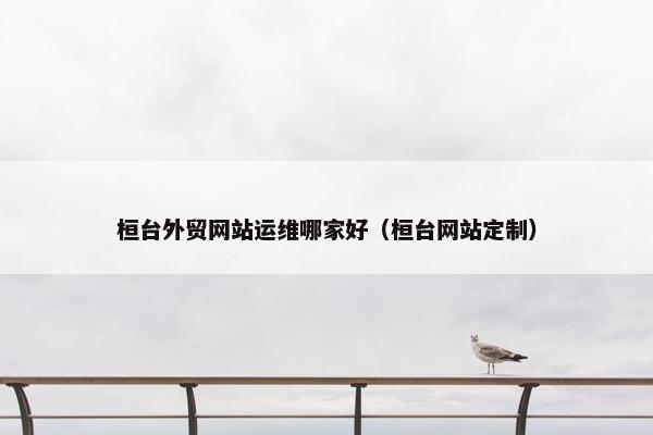 桓台外贸网站运维哪家好（桓台网站定制）