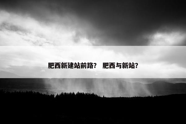 肥西新建站前路？ 肥西与新站？