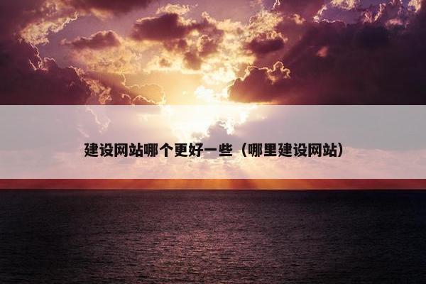 建设网站哪个更好一些（哪里建设网站）