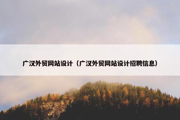 广汉外贸网站设计（广汉外贸网站设计招聘信息）