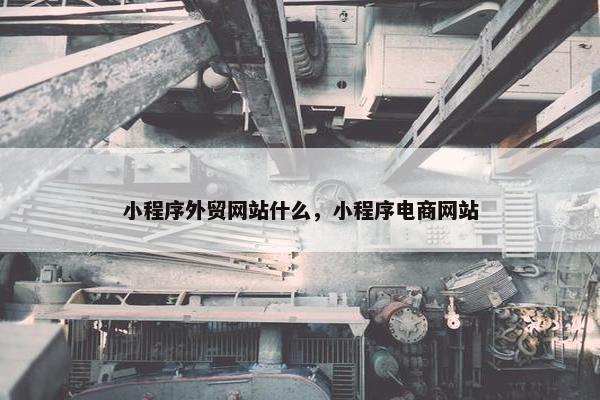 小程序外贸网站什么，小程序电商网站
